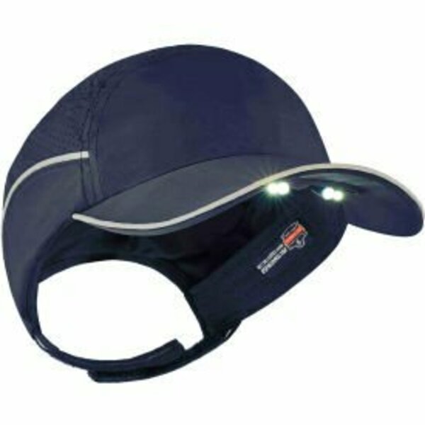 Ergodyne Skullerz 8965 Lightweight Bump Cap, LED Lighting, Long Brim, Navy 23339